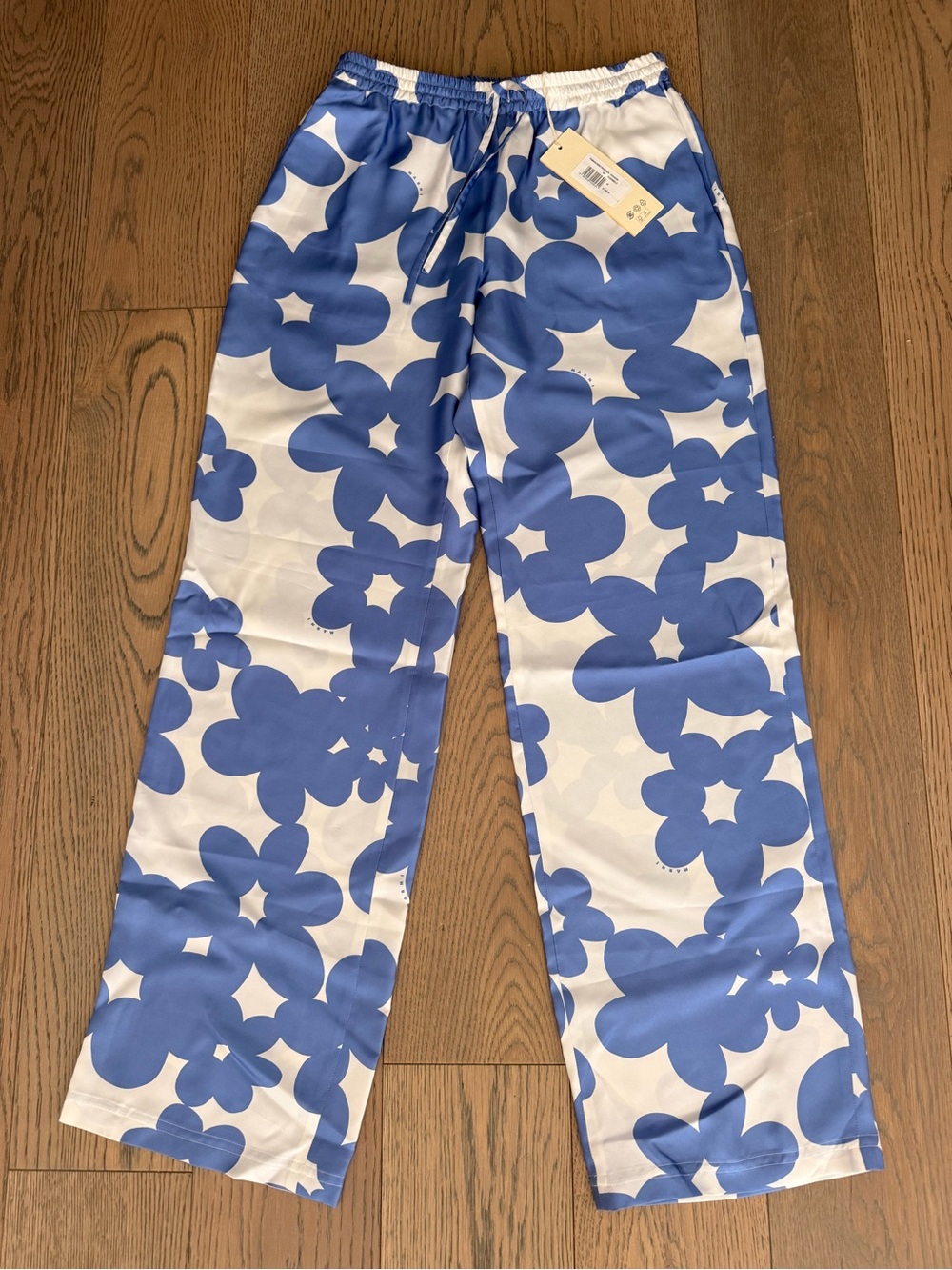 Marni Blue Floral silk Pants - sz small